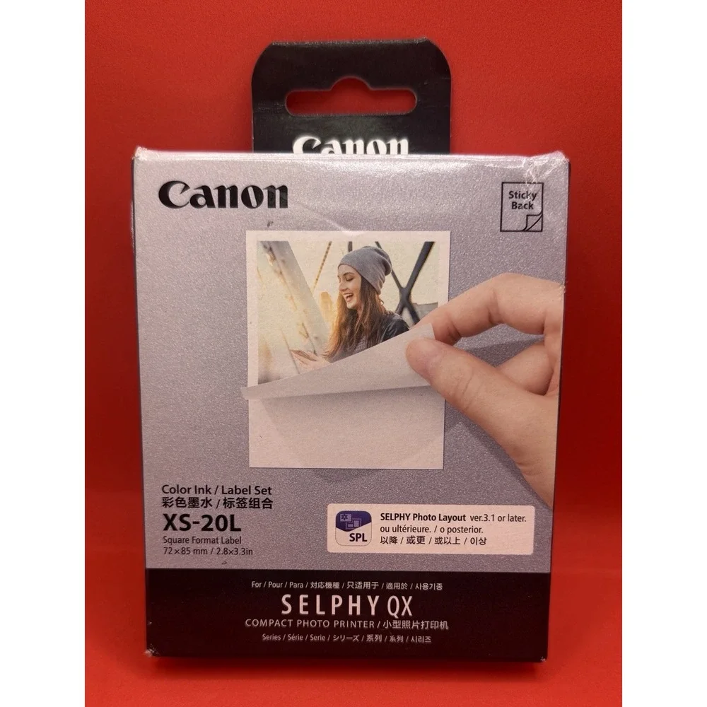 Canon XS-20L Colour Ink Label Set Selphy Square Paper 20 Sheets New